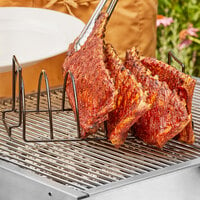 Outset® QD50 14 3/4 inch x 9 15/16 inch 6-Slot Non-Stick Reversible Roast and Rib Rack