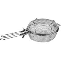Outset® 76450 11 3/4" Diameter 3-in-1 Stainless Steel Grill Basket and Skillet with Removable Handles
