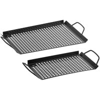 Outset® 76452 11" x 7" and 17" x 11" Non-Stick Perforated Grill Trays