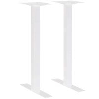 BFM Seating Uptown 24 inch x 4 inch Square Column White Steel Bar Height End Table Base Set