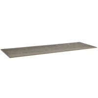 Cal-Mil Ashwood 72" x 22 1/2" x 1 1/2" Gray Oak Wood Bottom Shelf for Merchandising Table