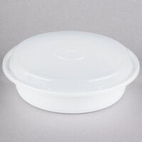Pactiv Newspring NC737 35 oz. White 8" VERSAtainer Round Microwavable Container with Lid - 150/Case