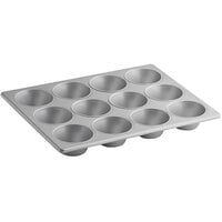 Baker's Mark 12 Cup 6 oz. Glazed Aluminized Steel Jumbo Muffin / Cupcake Pan - 13 1/2 inch x 18 inch