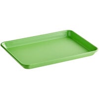 Baker's Mark Quarter Size 18 Gauge Non-Stick 9 1/2" x 13" Green Wire in Rim Aluminum Bun / Sheet Pan / Tray