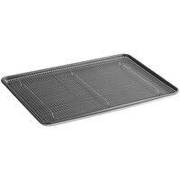 Baker's Mark Full Size Non-Stick 18 Gauge 18 inch x 26 inch Wire in Rim Aluminum Sheet Pan with Stainless Steel Footed Cooling Rack