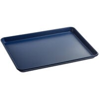 Baker's Lane Half Size 18 Gauge Non-Stick 13" x 18" Dark Blue Wire in Rim Aluminum Bun / Sheet Pan / Tray