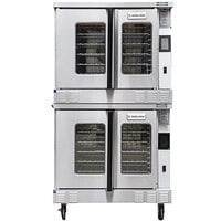 Garland MCO-GS-20M Natural Gas Double Deck Standard Depth Full Size Convection Oven with easyTouch® Controls - 120,000 BTU