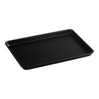 Baker's Lane Half Size 18 Gauge Non-Stick 13" x 18" Black Wire in Rim Aluminum Bun / Sheet Pan / Tray