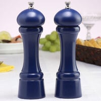 Chef Specialties 08702 Professional Series 8 inch Customizable Autumn Hues Cobalt Blue Pepper Mill and Salt Mill Set