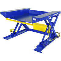 Vestil EHLTG-4450-2-36 Ground Lift Scissor Table with 44 inch x 51 1/2 inch Platform, 36 inch Lift, and Remote Power Unit - 2,000 lb. Capacity
