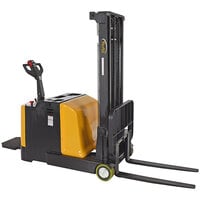Vestil S-2CB-118 2,000 lb. Counter-Balanced Powered Fork Lift Stacker with 8 3/8 inch - 23 1/4 inch x 36 1/4 inch Width-Adjustable Forks and 118 inch Lift Height