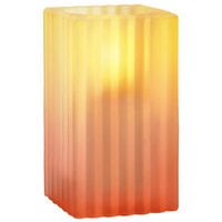 Sterno 80190 4 1/2" Square Sunset Gradient Ribbed Glass Liquid Candle Holder