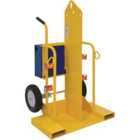 Vestil CYL-2-FF 500 lb. Welding Torch / Cylinder Cart with 2 Cylinder Capacity and 16 inch Wheels