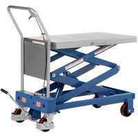 Vestil CART-800-D-TS 20 inch x 35 1/2 inch Hydraulic Elevating Cart with 15 1/2 inch - 51 7/8 inch Lift and 800 lb. Capacity