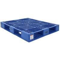 Vestil PLP2-4840-BLUE 39 1/2 inch x 47 3/8 inch x 6 inch Blue Plastic Pallet - 8,000 lb. Capacity