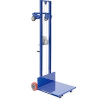 Vestil LLW-202058-FW Mobile Steel Lite Load Winch Lifter with 20 inch Square Platform and Rolling Handle - 500 lb. Capacity