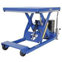 Vestil PST-1-46 Battery-Powered Heavy-Duty Portable Scissor Lift Table with Adjustable Platform, 10 inch - 46 inch Lift, and 8 inch Casters