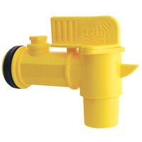 Vestil JDFT 2 inch Yellow Manual Jumbo Polyethylene Drum Faucet with Bucket Hook