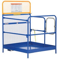 Vestil WP-4848 48 inch x 48 inch Steel Work Platform with 42 inch Handrail, 21 inch Midrail, and 60 inch Rear Gate - 1,000 lb. Capacity