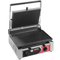 Sirman 34A2301105SI CORT R Single Panini Grill with Grooved Plates - 10 inch x 15 inch Cooking Surface