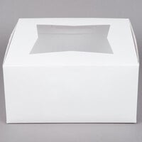 10 inch x 10 inch x 5 inch White Window Cupcake Box with 6 Slot Reversible Insert - 10/Pack