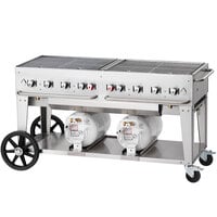 Crown Verity CCB-60-LP 60 inch Outdoor Club Grill with 2 Horizontal Propane Tanks