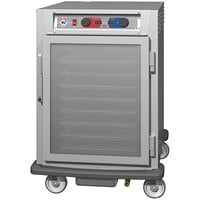 Metro C5 9 Series C595L-SFC-UPFC Half Size Insulated Low Wattage Pass-Through Holding Cabinet with Clear Door and Chrome Universal Slides