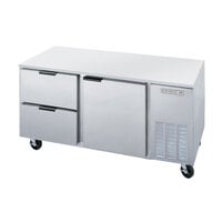 Beverage-Air UCRD67AHC-2 67 inch Compact Undercounter Refrigerator with 1 Door and 2 Drawers