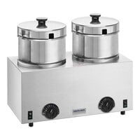 Server 81200 Twin 5 Qt. Soup Warmer with Hinged Lids - 120V, 1000W