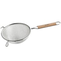 Vollrath 6 1/4 inch Single Mesh Fine Wire Strainer with 6 inch Wood Handle 47188