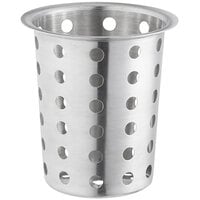 Choice Bulk Pack Perforated Stainless Steel Flatware Holder Cylinders - 12/Pack