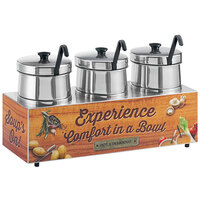 Server 87646 Triple 5 Qt. Soup Warmer with Hinged Lids and Decorative Sides - 120V, 1500W