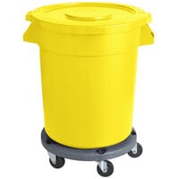 20 Gallon / 320 Cup Yellow Mobile Ingredient Storage Bin with Lid