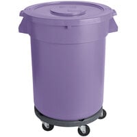 32 Gallon / 510 Cup Purple Mobile Ingredient Storage Bin with Lid