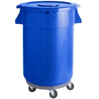 44 Gallon / 700 Cup Blue Mobile Ingredient Storage Bin with Lid