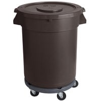 32 Gallon / 510 Cup Brown Mobile Ingredient Storage Bin with Lid