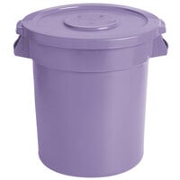 10 Gallon / 160 Cup Purple Round Ingredient Storage Bin with Lid