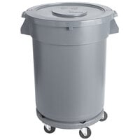 32 Gallon / 510 Cup Gray Mobile Ingredient Storage Bin with Lid