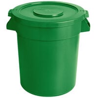 20 Gallon / 320 Cup Green Round Ingredient Storage Bin with Lid