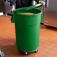 44 Gallon / 700 Cup Green Mobile Ingredient Storage Bin with Lid