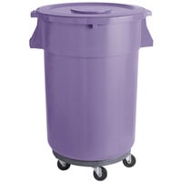 44 Gallon / 700 Cup Purple Mobile Ingredient Storage Bin with Lid