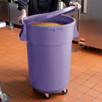44 Gallon / 700 Cup Purple Mobile Ingredient Storage Bin with Lid