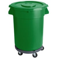 32 Gallon / 510 Cup Green Mobile Ingredient Storage Bin with Lid