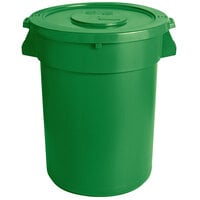 32 Gallon / 510 Cup Green Round Ingredient Storage Bin with Lid