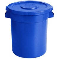 10 Gallon / 160 Cup Blue Round Ingredient Storage Bin with Lid