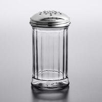 Tablecraft 12 oz. Fluted Glass Shaker with Stainless Steel Perforated Top