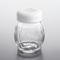 Tablecraft 6 oz. Glass Swirl Shaker with White Slotted Top - 12/Case
