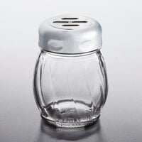 Tablecraft 6 oz. Glass Swirl Shaker with Chrome Plated Slotted Top - 12/Case