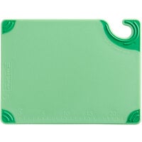 San Jamar Saf-T-Grip® 12 inch x 9 inch x 3/8 inch Green Cutting Board with Hook CBG912GN