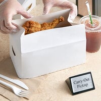 9 inch x 5 inch x 3 inch White Take Out Lunch / Chicken Box with Fast Top - 250/Case